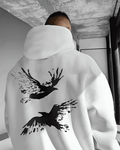UrbanOutfits Men Oversized Hoodie White / Cotton-Fleece / S Eagle - Men Oversized Hoodie