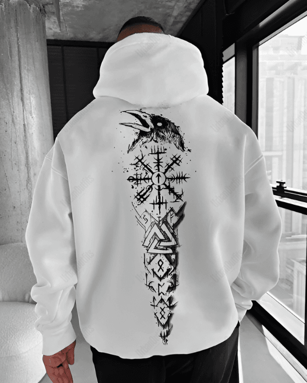 UrbanOutfits Men Oversized Hoodie White / Cotton-Fleece / S Eagle - Men Oversized Hoodie