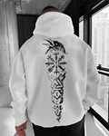 UrbanOutfits Men Oversized Hoodie White / Cotton-Fleece / S Eagle - Men Oversized Hoodie