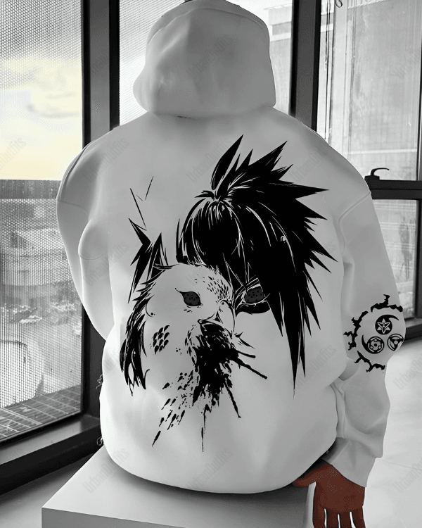 UrbanOutfits Men Oversized Hoodie White / Cotton-Fleece / S Eagle - Men Oversized Hoodie [ Unisex ]