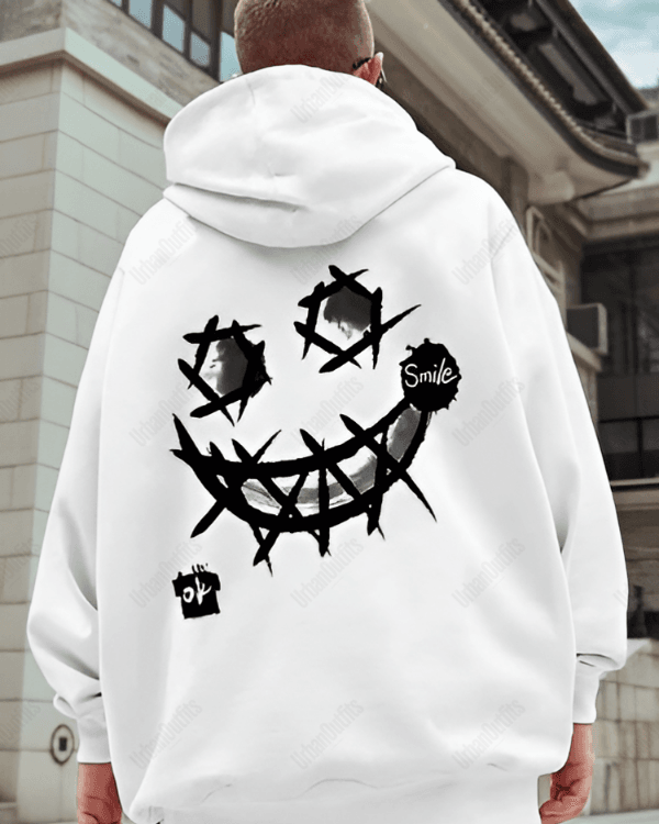 UrbanOutfits Men Oversized Hoodie White / Cotton-Fleece / S Emoji - Men Oversized Hoodie [ Unisex ]