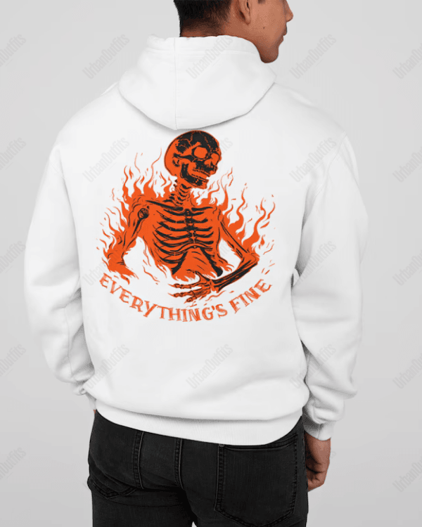 UrbanOutfits Men Oversized Hoodie White / Cotton-Fleece / S Everything's Fine - Men Oversized Hoodie [ Unisex ]