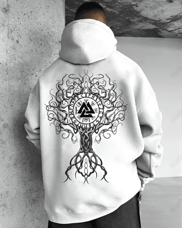 UrbanOutfits Men Oversized Hoodie White / Cotton-Fleece / S EVIL TREE - Men Oversized Hoodie [ Unisex ]