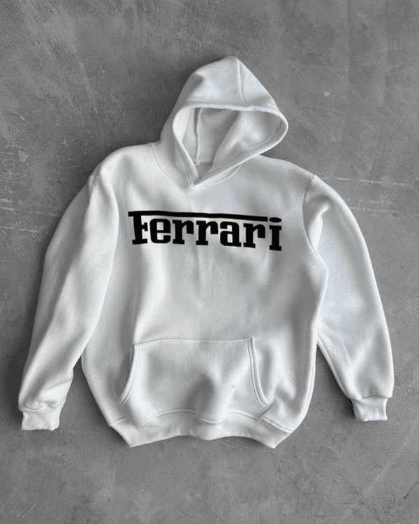 UrbanOutfits Men Oversized Hoodie White / Cotton-Fleece / S Ferrari - Men Oversized Hoodie [ Unisex ]