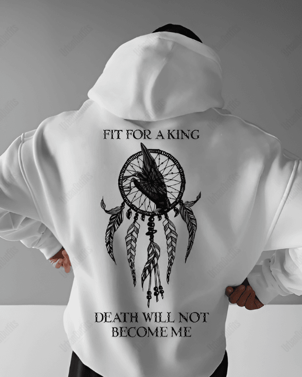 UrbanOutfits Men Oversized Hoodie White / Cotton-Fleece / S Fit for a King - Men Oversized Hoodie [ Unisex ]