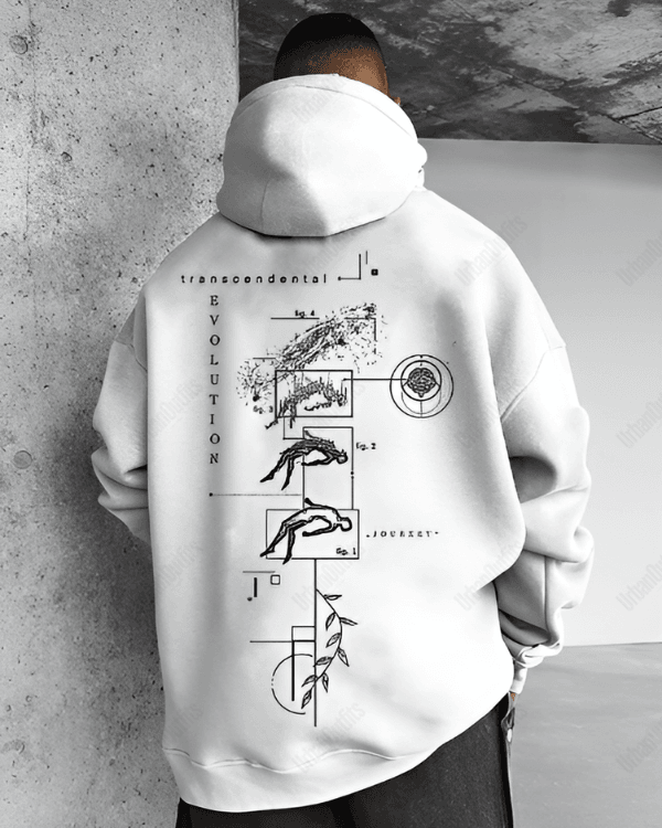 UrbanOutfits Men Oversized Hoodie White / Cotton-Fleece / S Human- Men Oversized Hoodie [ Unisex ]