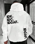 UrbanOutfits Men Oversized Hoodie White / Cotton-Fleece / S IDK - Men Oversized Hoodie [ Unisex ]