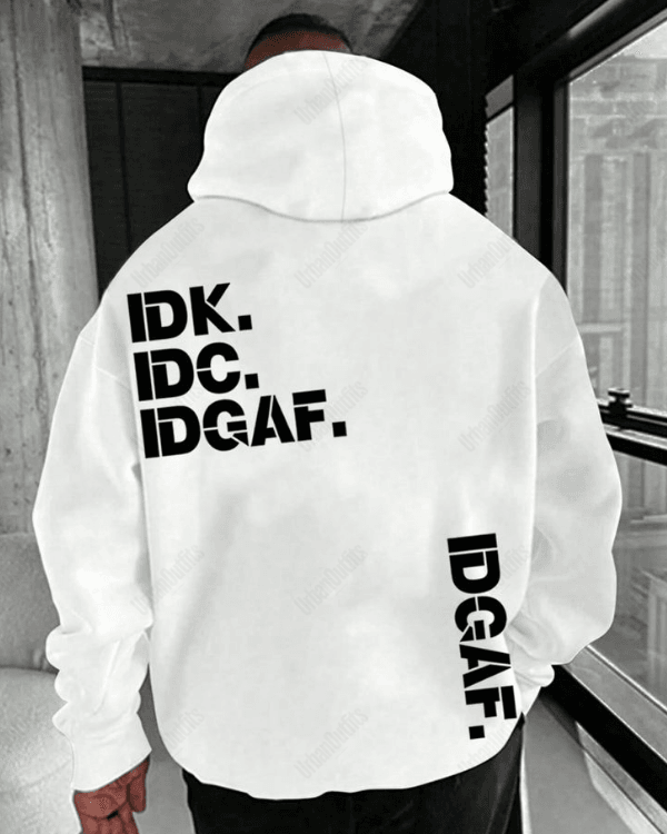 UrbanOutfits Men Oversized Hoodie White / Cotton-Fleece / S IDK - Men Oversized Hoodie [ Unisex ]