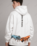 UrbanOutfits Men Oversized Hoodie White / Cotton-Fleece / S Kwatt(a) - Men Oversized Hoodie [ Unisex ]
