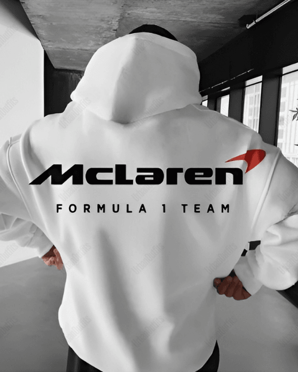 UrbanOutfits Men Oversized Hoodie White / Cotton-Fleece / S McLaren - Men Oversized Hoodie [ Unisex ]