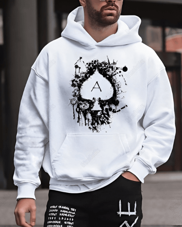 UrbanOutfits Men Oversized Hoodie White / Cotton-Fleece / S ♠︎ - Men Oversized Hoodie [ Unisex ]