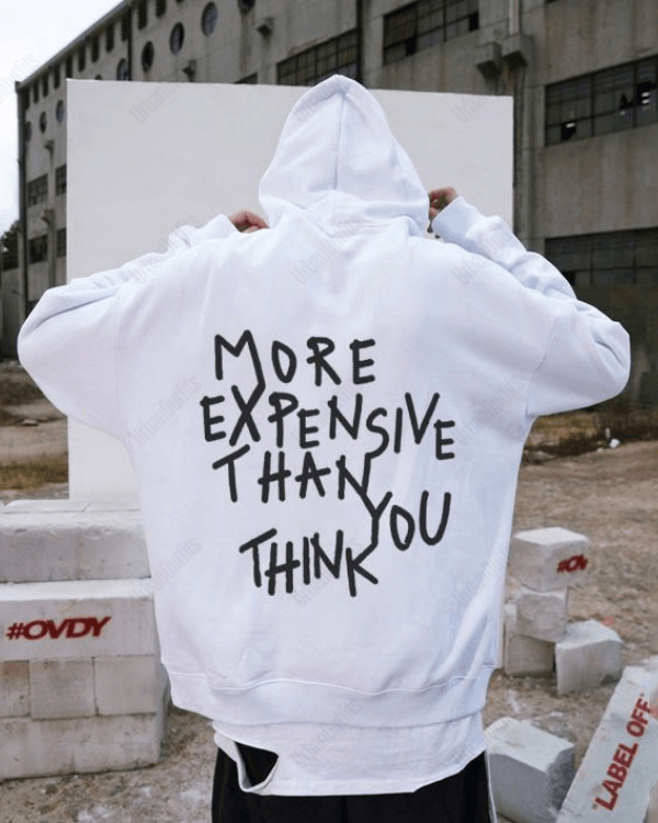 UrbanOutfits Men Oversized Hoodie White / Cotton-Fleece / S More Expensive- Men Oversized Hoodie