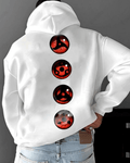 UrbanOutfits Men Oversized Hoodie White / Cotton-Fleece / S Naruto - Men Oversized Hoodie
