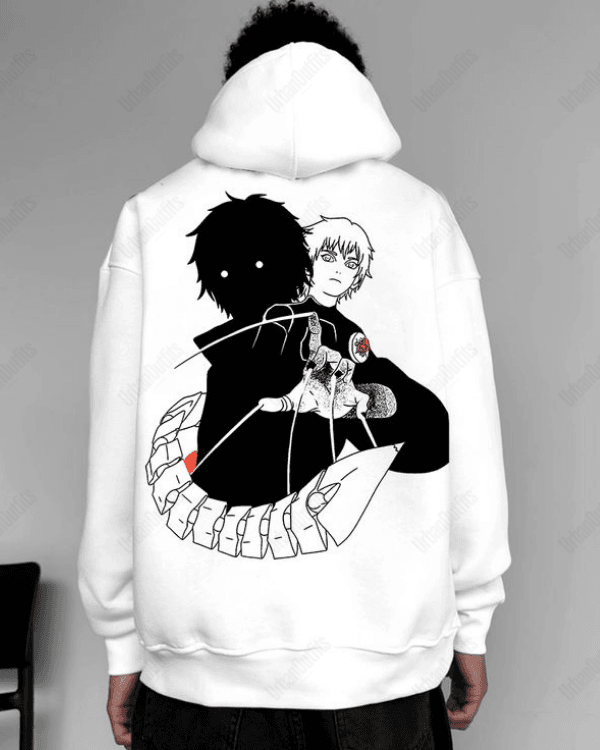 UrbanOutfits Men Oversized Hoodie White / Cotton-Fleece / S Naruto- Men Oversized Hoodie