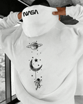 UrbanOutfits Men Oversized Hoodie White / Cotton-Fleece / S NASA Astronaut - Men Oversized Hoodie [ Unisex ]