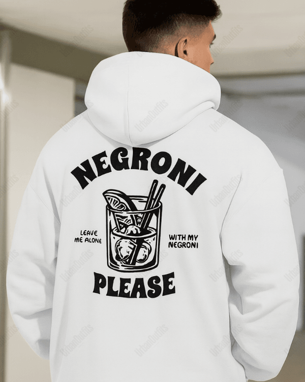 UrbanOutfits Men Oversized Hoodie White / Cotton-Fleece / S Negron(i) - Men Oversized Hoodie [ Unisex ]