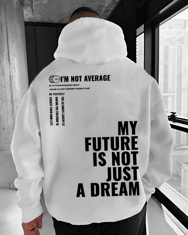 UrbanOutfits Men Oversized Hoodie White / Cotton-Fleece / S Not Just A Dream - Men Oversized Hoodie [ Unisex ]