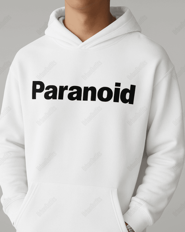 UrbanOutfits Men Oversized Hoodie White / Cotton-Fleece / S Paranoid  - Men Oversized Hoodie [ Unisex ]