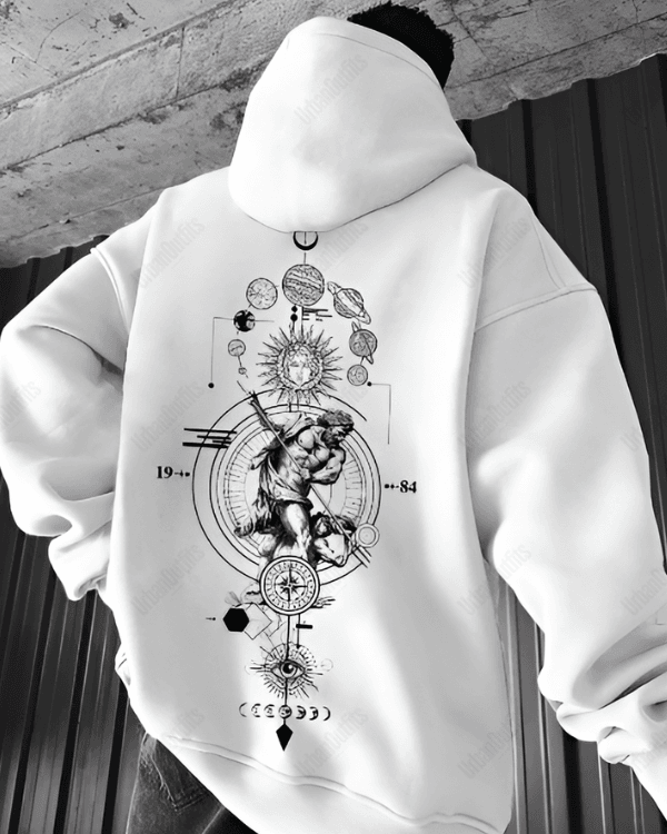 UrbanOutfits Men Oversized Hoodie White / Cotton-Fleece / S Planets - Men Oversized Hoodie [ Unisex ]