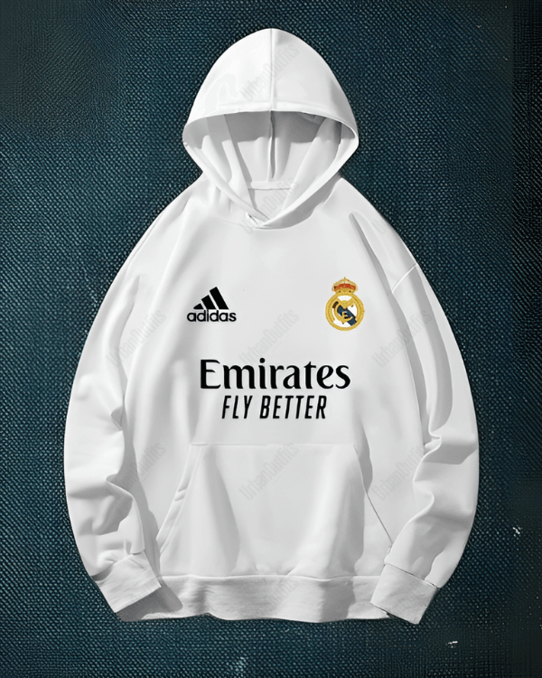 UrbanOutfits Men Oversized Hoodie White / Cotton-Fleece / S REAL MADRID - Men Oversized Hoodie [ Unisex ]