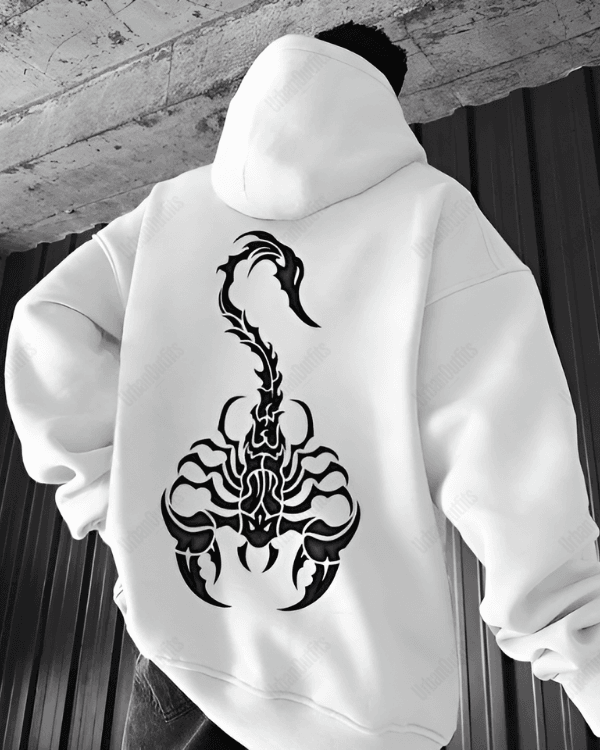 UrbanOutfits Men Oversized Hoodie White / Cotton-Fleece / S Scorption - Men Oversized Hoodie [ Unisex ]