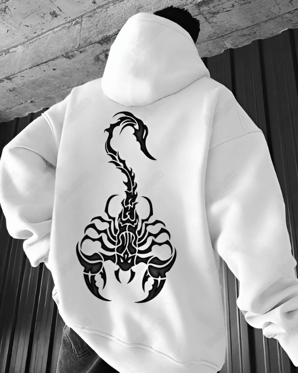 UrbanOutfits Men Oversized Hoodie White / Cotton-Fleece / S Scorption - Men Oversized Hoodie [ Unisex ]