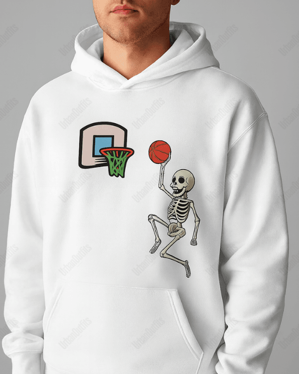 UrbanOutfits Men Oversized Hoodie White / Cotton-Fleece / S Skull Dunk - Men Oversized Hoodie [ Unisex ]