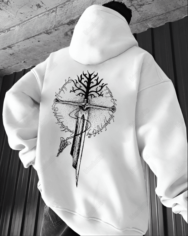 UrbanOutfits Men Oversized Hoodie White / Cotton-Fleece / S SWORD - Men Oversized Hoodie [ Unisex ]