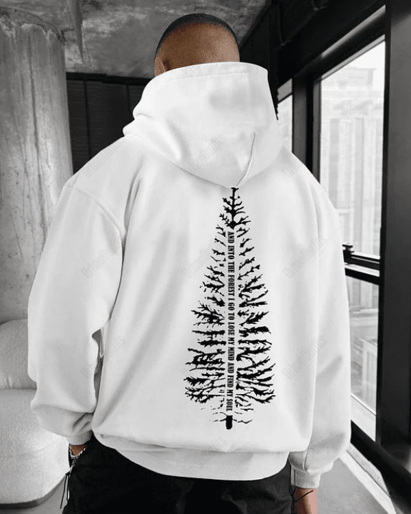 UrbanOutfits Men Oversized Hoodie White / Cotton-Fleece / S TREE - Men Oversized Hoodie [ Unisex ]