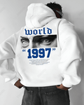 UrbanOutfits Men Oversized Hoodie White / Cotton-Fleece / S WORLD - Men Oversized Hoodie [ Unisex ]