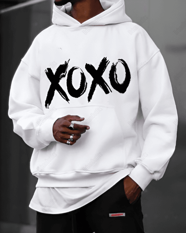 UrbanOutfits Men Oversized Hoodie White / Cotton-Fleece / S XOXO - Men Oversized Hoodie [ Unisex ]