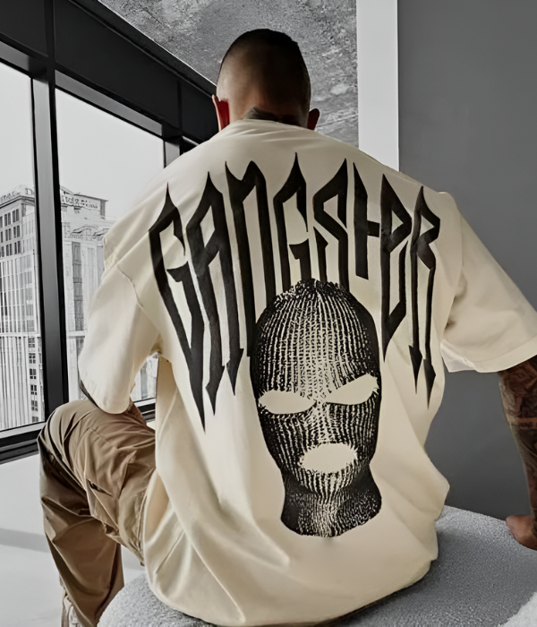 UrbanOutfits Men Oversized T-Shirt Beige / S GANGSTER Men Oversized T-shirt