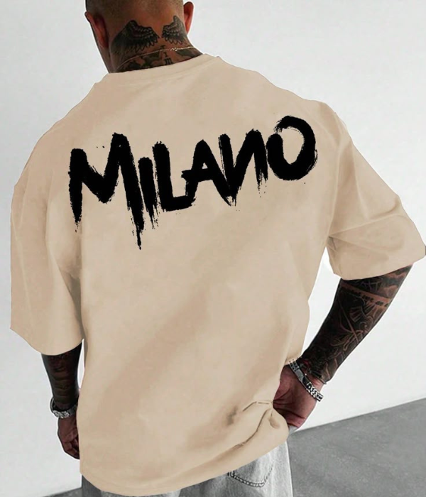 UrbanOutfits Men Oversized T-Shirt Beige / S ' MILANO ' Men Oversized T-shirt
