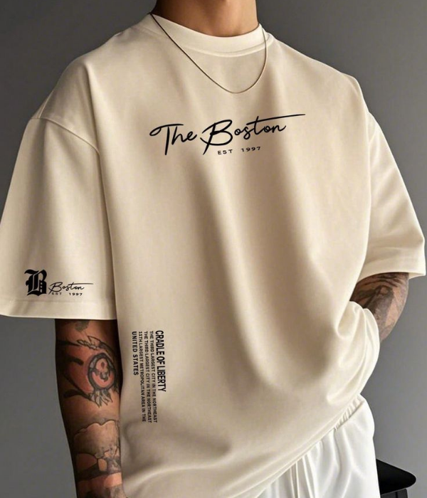 UrbanOutfits Men Oversized T-Shirt Beige / S THE BOSTON - Men Oversized T-shirt