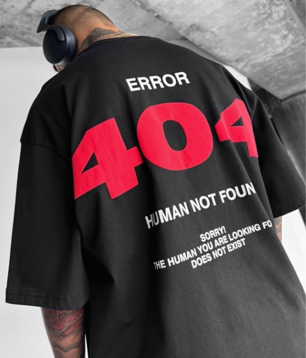 UrbanOutfits Men Oversized T-Shirt Black / S ' 404 'Oversized T-shirt [ UNISEX ]