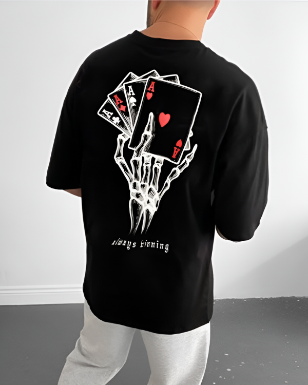 UrbanOutfits Men Oversized T-Shirt Black / S Always Winning - Men oversized T-shirt