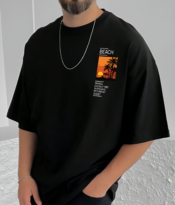 UrbanOutfits Men Oversized T-Shirt Black / S BEACH Men Oversized T-shirt