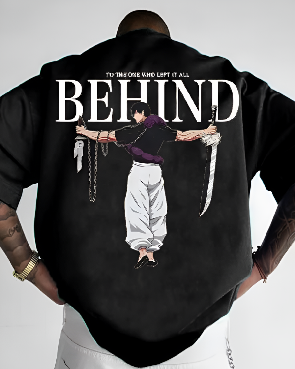 UrbanOutfits Men Oversized T-Shirt Black / S Behind - Men oversized T-shirt