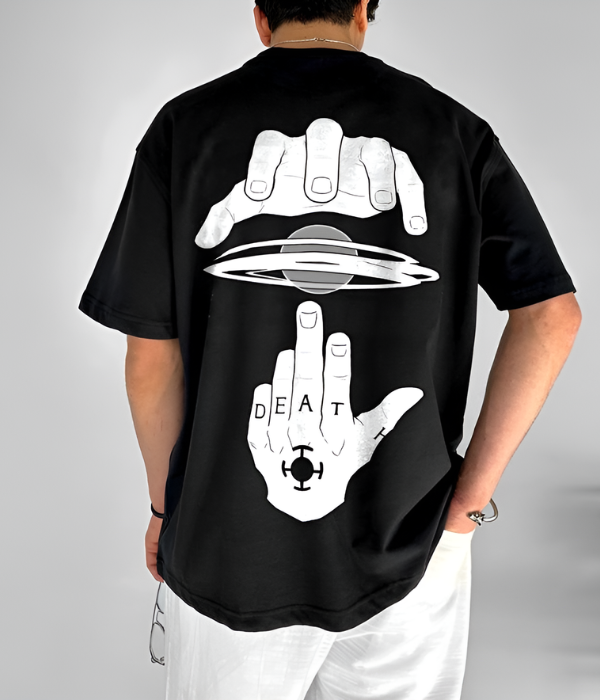 UrbanOutfits Men Oversized T-Shirt Black / S ' DEATH ' Men Oversized T-shirt
