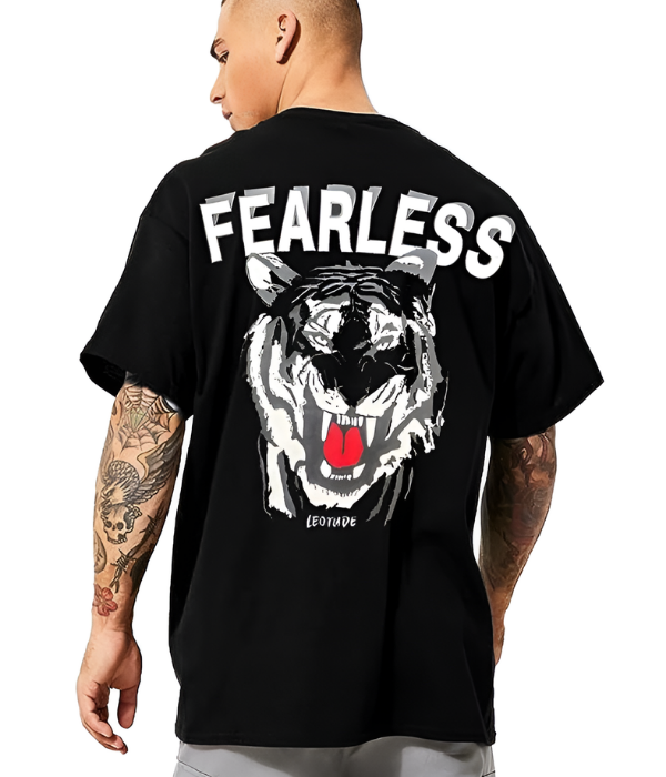 UrbanOutfits Men Oversized T-Shirt Black / S ' FEARLESS ' Men Oversized T-shirt