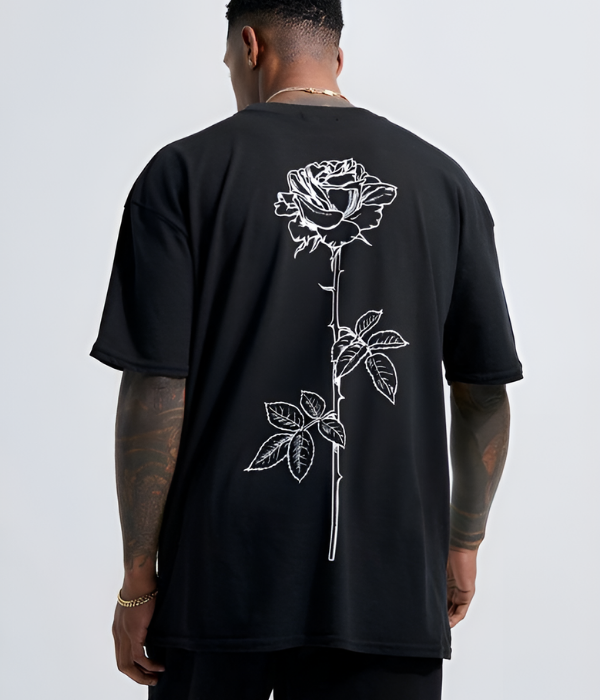 UrbanOutfits Men Oversized T-Shirt Black / S FLOWER Men Oversized T-shirt [ Unisex ]