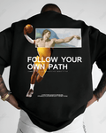UrbanOutfits Men Oversized T-Shirt Black / S Follow Your Path - Men oversized T-shirt