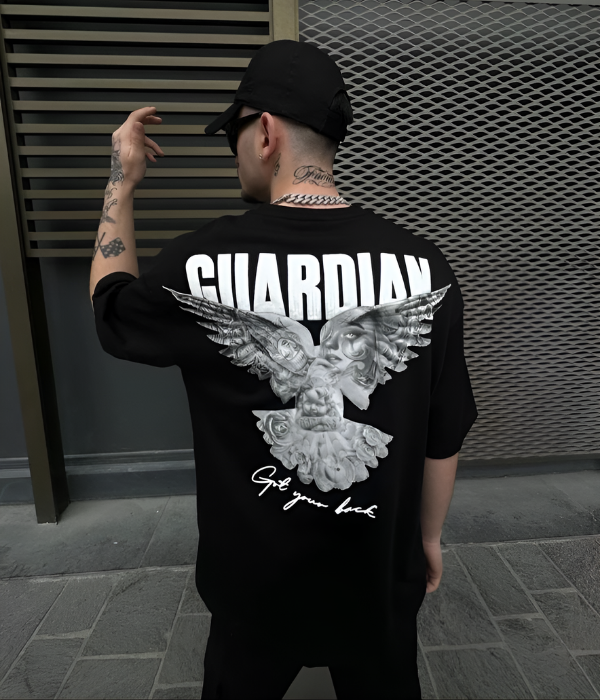 UrbanOutfits Men Oversized T-Shirt Black / S ' GUARDIAN ' Men Oversized T-shirt