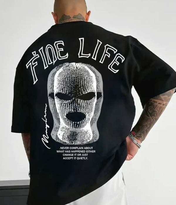 UrbanOutfits Men Oversized T-Shirt Black / S ' LIFE ' Men Oversized T-shirt