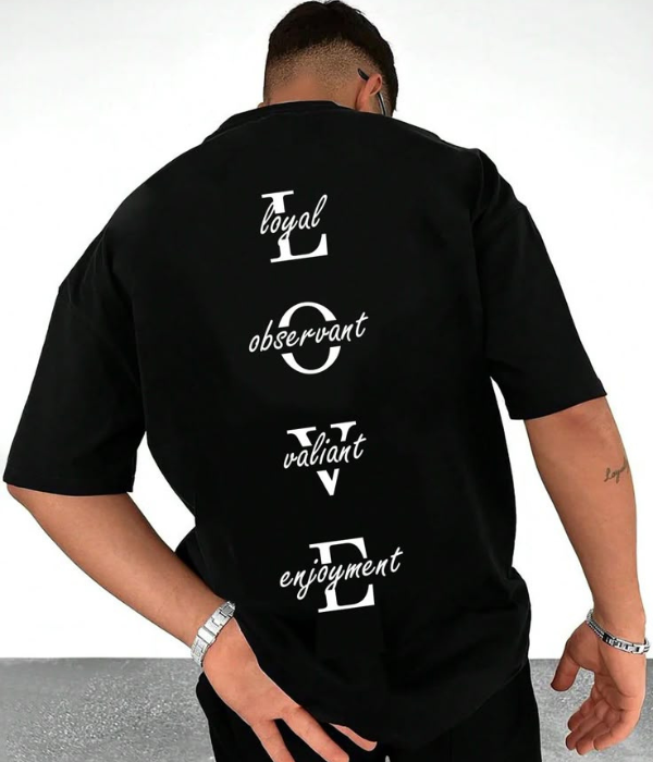 UrbanOutfits Men Oversized T-Shirt Black / S LOVE- Men Oversized T-shirt