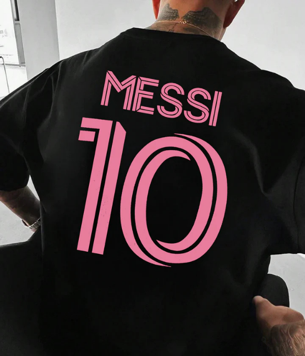 UrbanOutfits Men Oversized T-Shirt Black / S ' MESSI 10 ' Men Oversized T-shirt