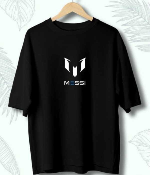 UrbanOutfits Men Oversized T-Shirt Black / S MESSI- Men Oversized T-shirt