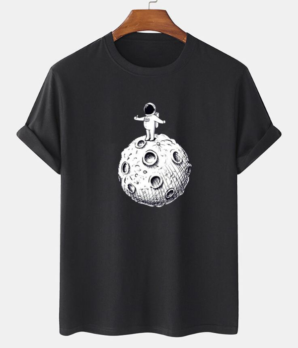 UrbanOutfits Men Oversized T-Shirt Black / S MOON- Men Oversized T-shirt