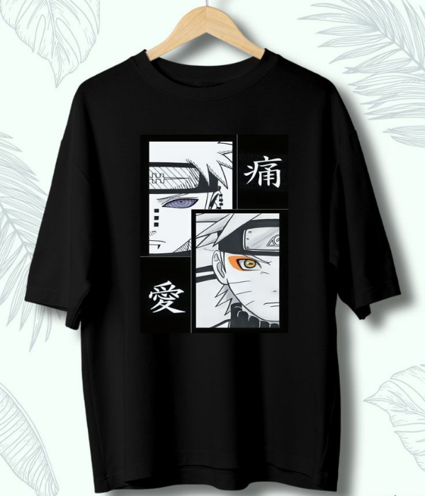 UrbanOutfits Men Oversized T-Shirt Black / S NARUTO- Men Oversized T-shirt
