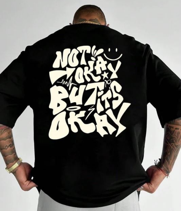 UrbanOutfits Men Oversized T-Shirt Black / S NOT OKAY!- Men Oversized T-shirt